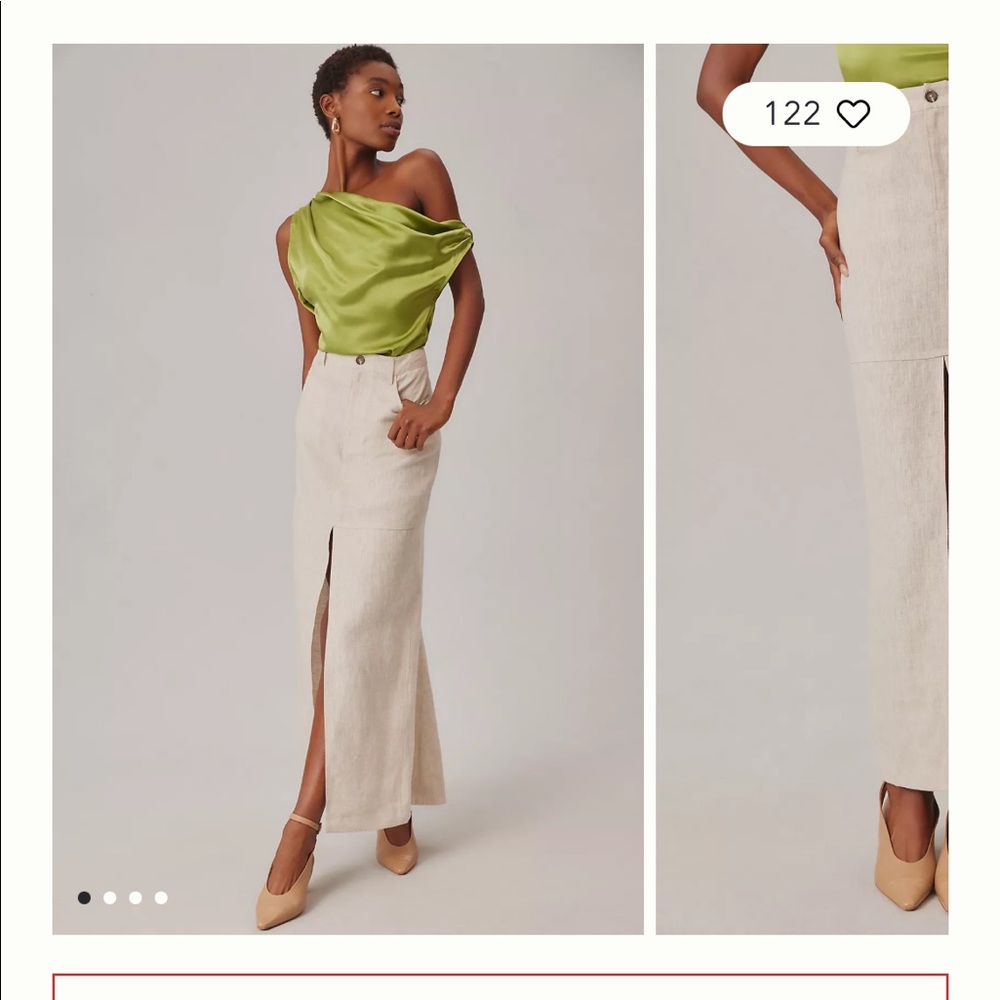 Reformation linen Tazz maxi skirt in size 0